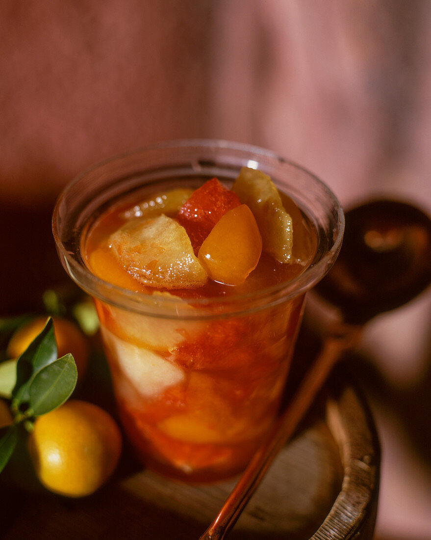 Jam with lemon, kumquat, grapefruit and apple