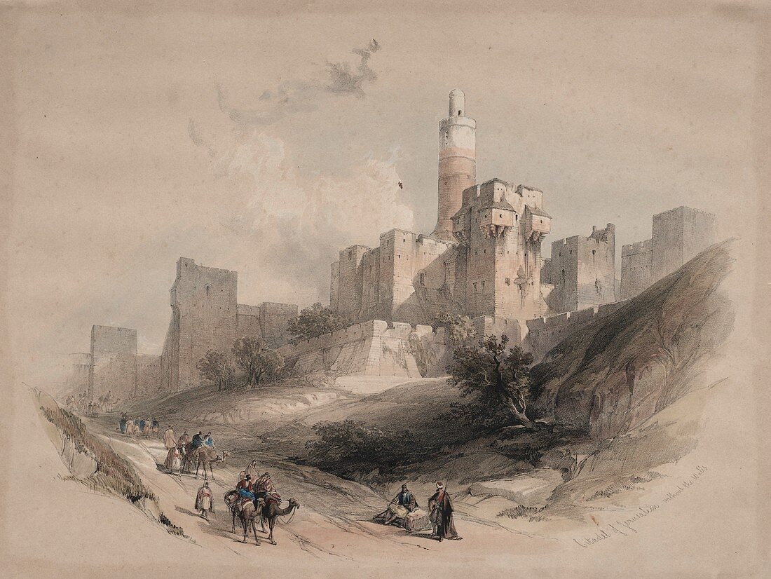 Citadel of Jerusalem, 19th century illustration