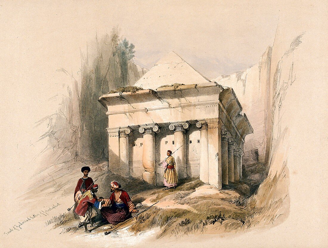 Tomb of Zechariah, Jerusalem, 19th century illustration