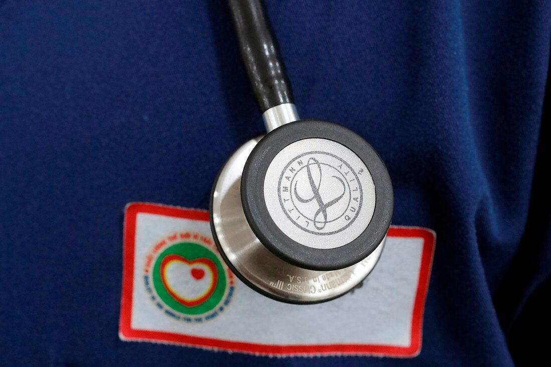 Hospital doctor with stethoscope