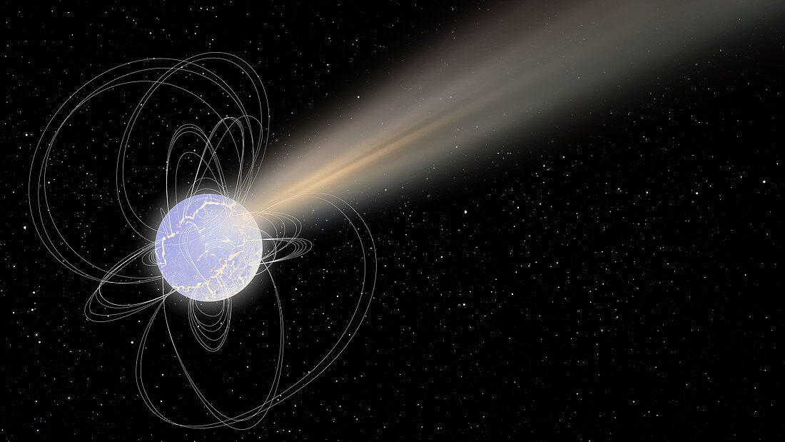 Radio-bursting magnetar, illustration