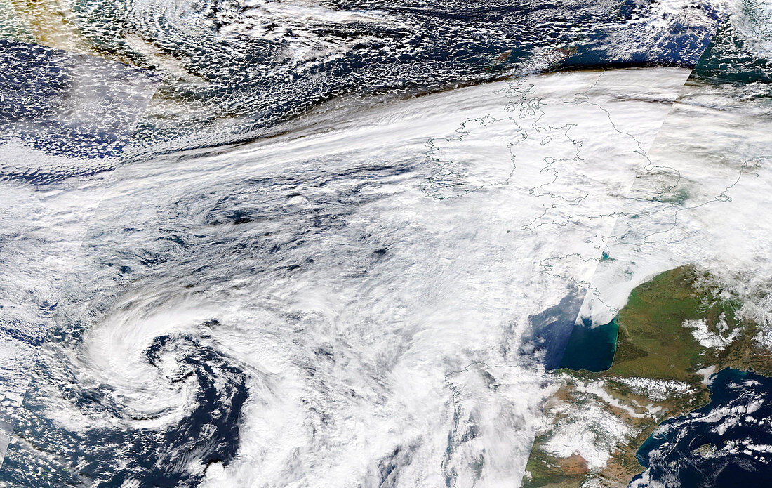 Storm Christoph approaching UK, satellite image