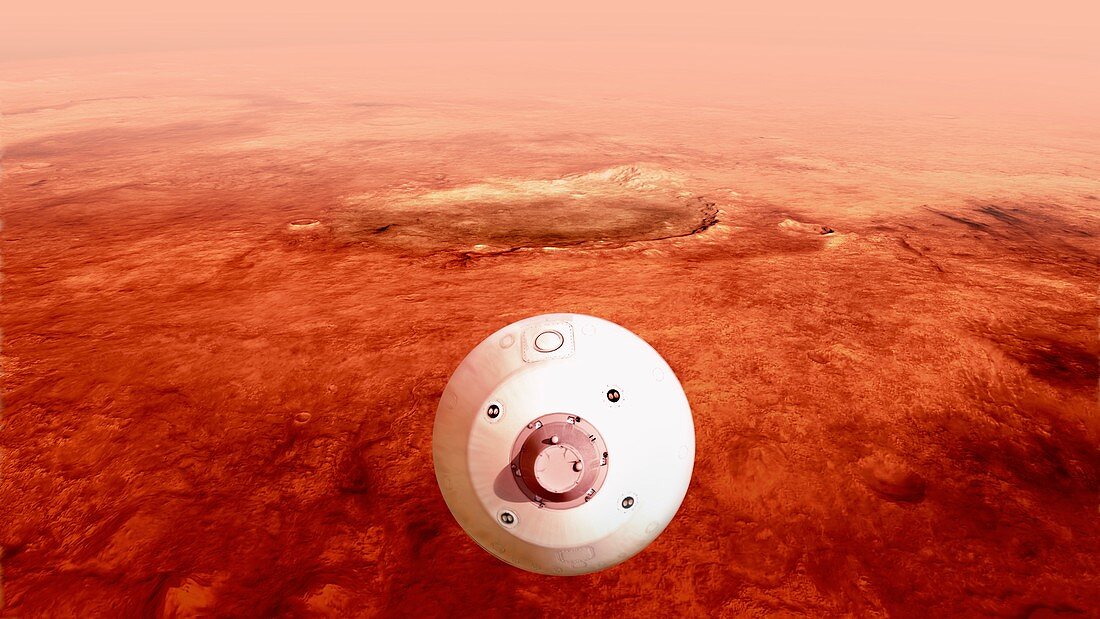 Spacecraft guiding itself towards Mars, illustration