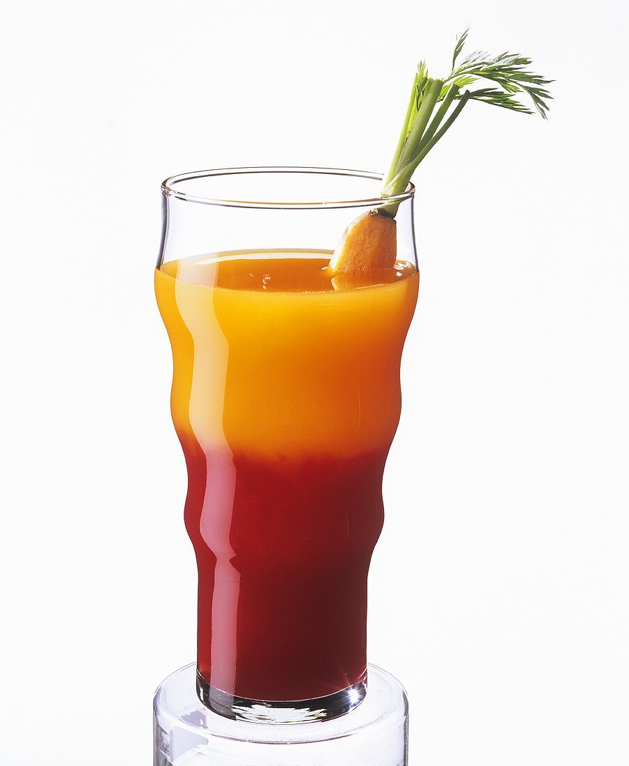 A glass of beetroot and carrot juice