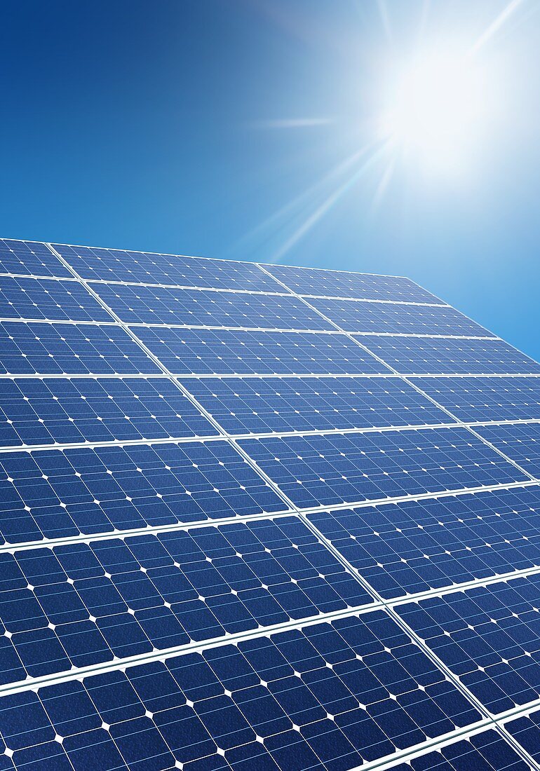 Solar panels in the sun