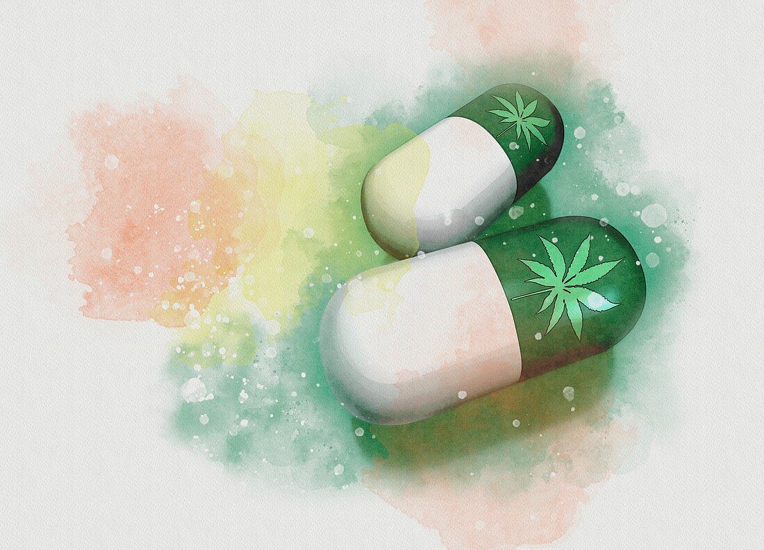 Medical marijuana, conceptual illustration