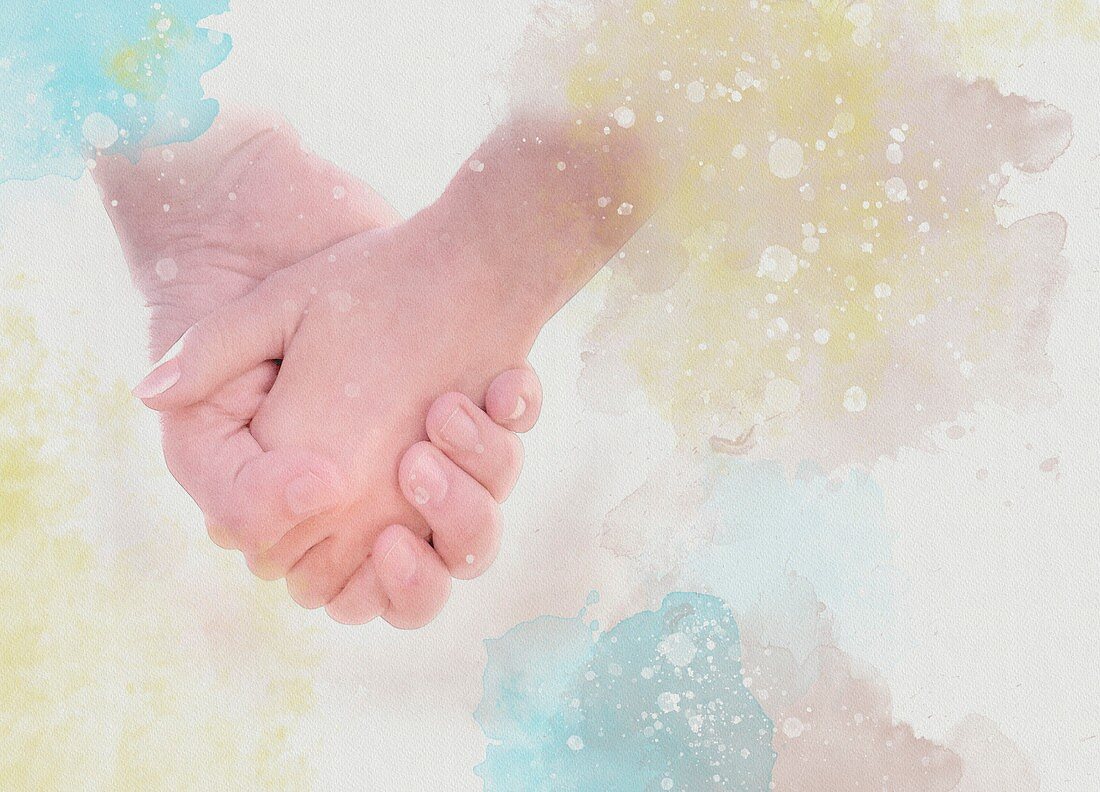 Holding hands, illustration