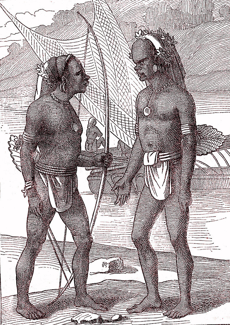 19th Century Vanikoro men, illustration
