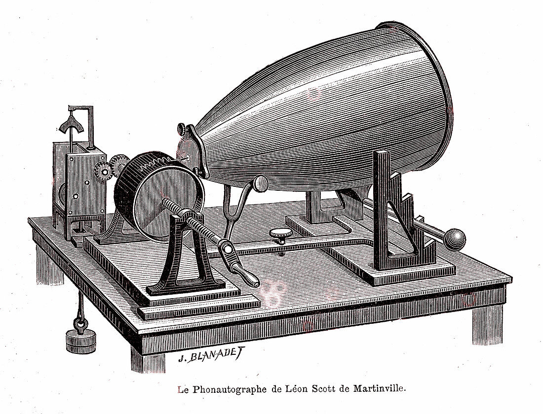 19th Century phonautograph, illustration