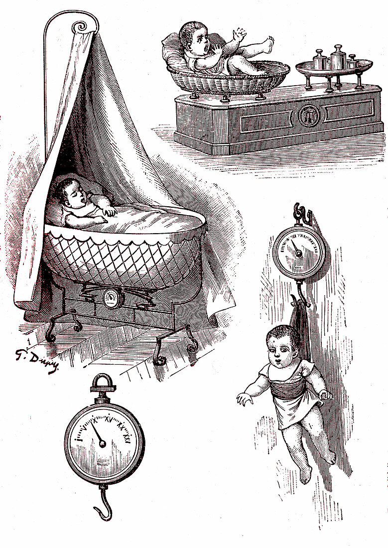 19th Century paediatric medicine, illustration