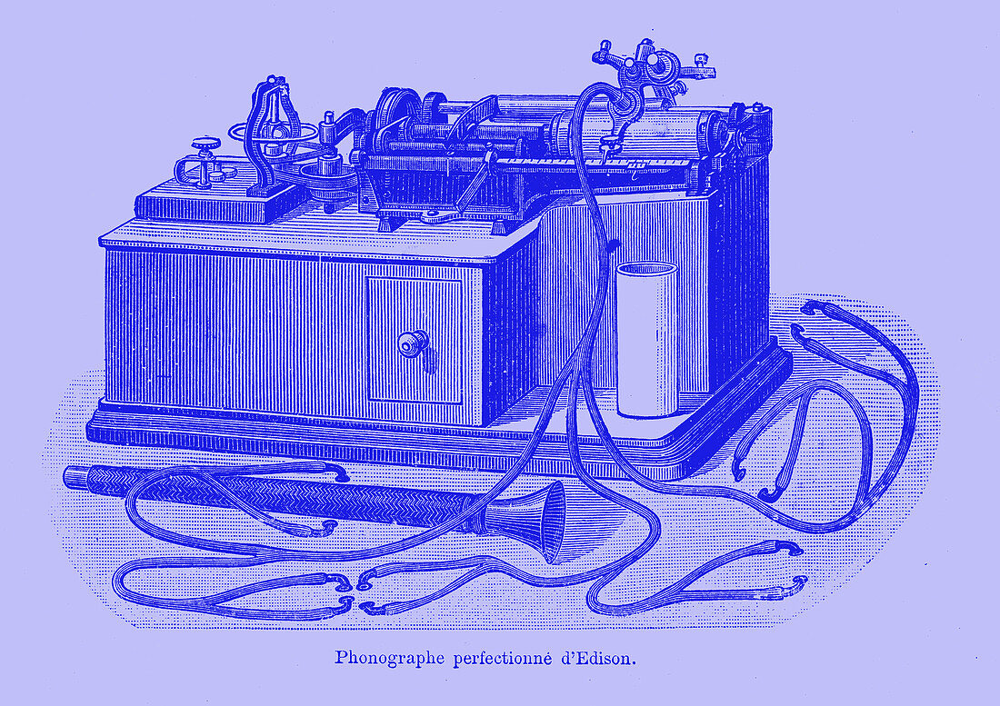 19th Century phonograph, illustration