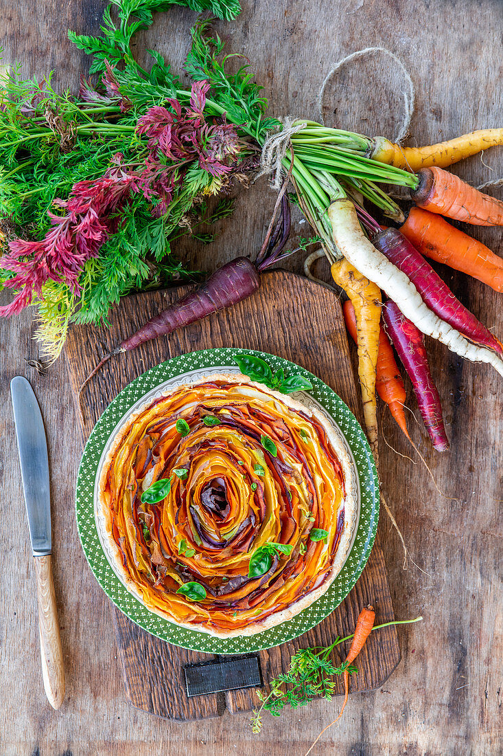 Colorful carrot pie