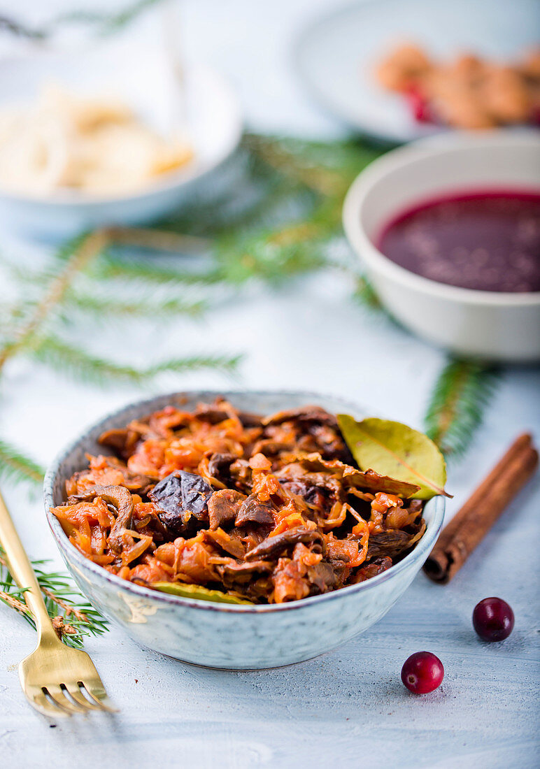 Bigos - Polish traditional dish with sauerkraut for Christmas