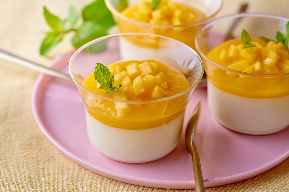 Panna Cotta mit Mango-Coulis