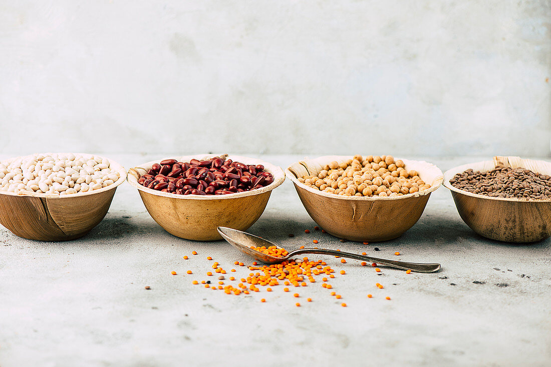 Dried lentils and beans