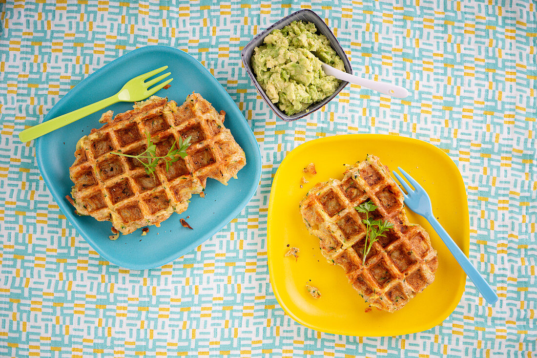 Potato and courgette waffles