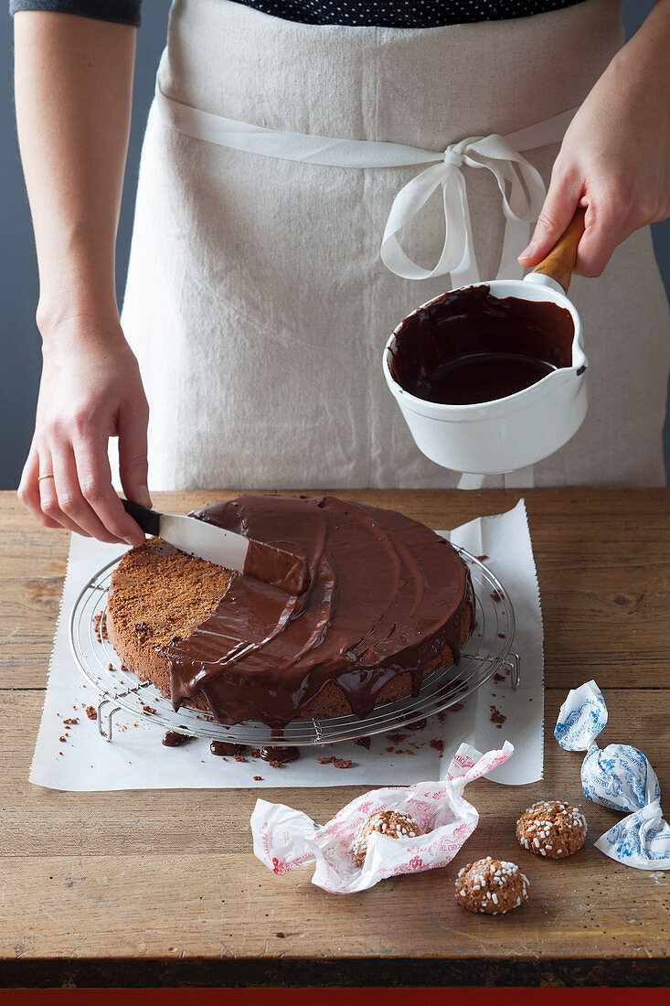 Chocolate and amaretti cake