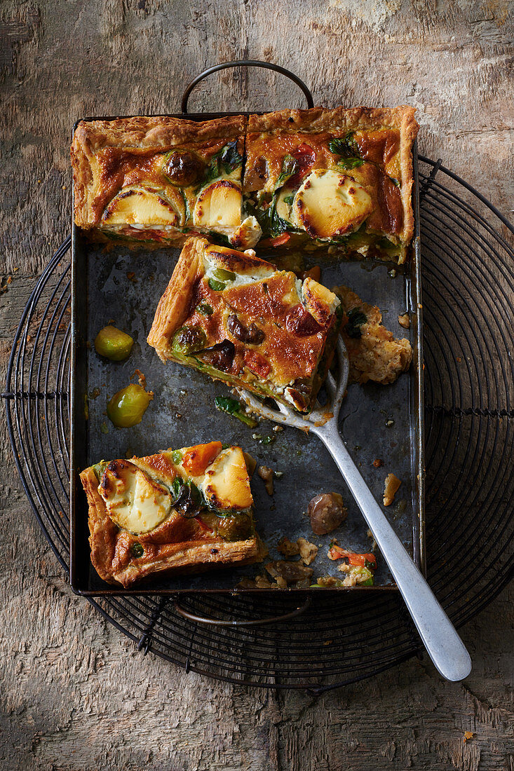 Vegetable quiche with goat's cheese