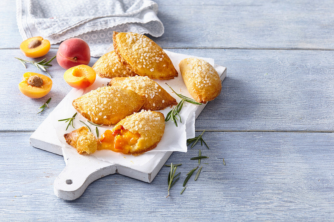 Apricot pastries with coconut cream