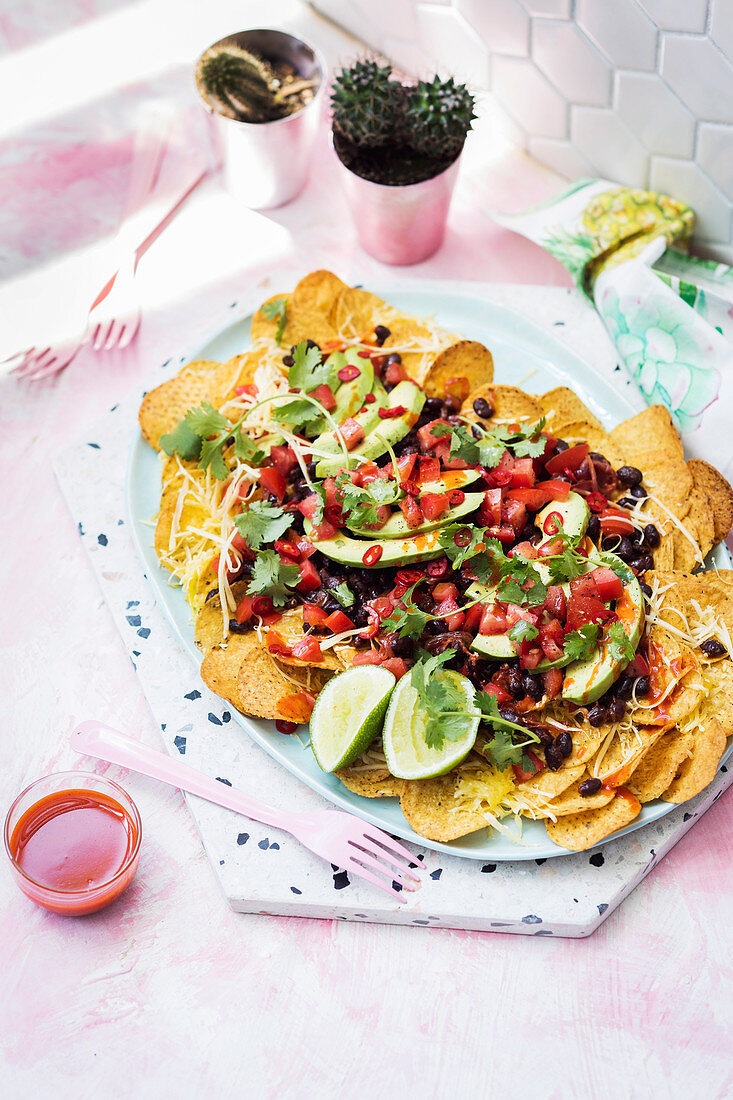 Spicy vegan nachos