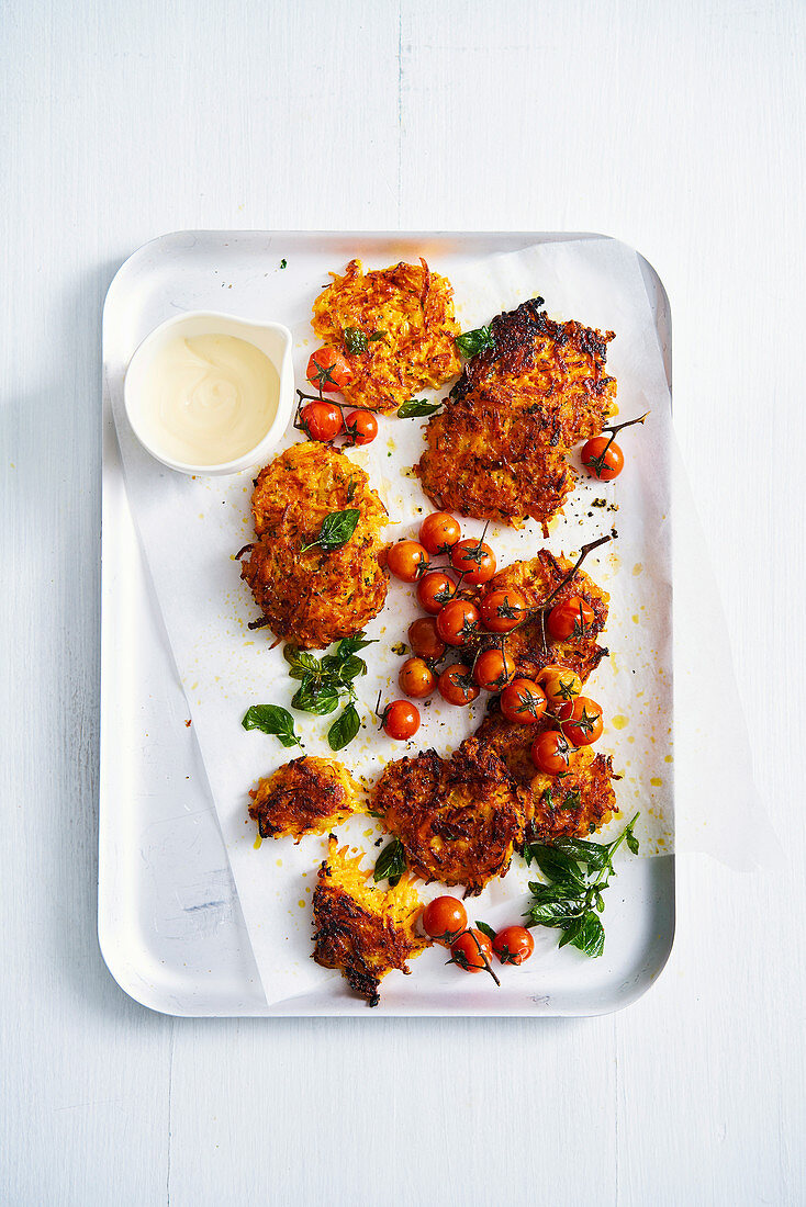 Carrot and Manchego fritters with aïoli