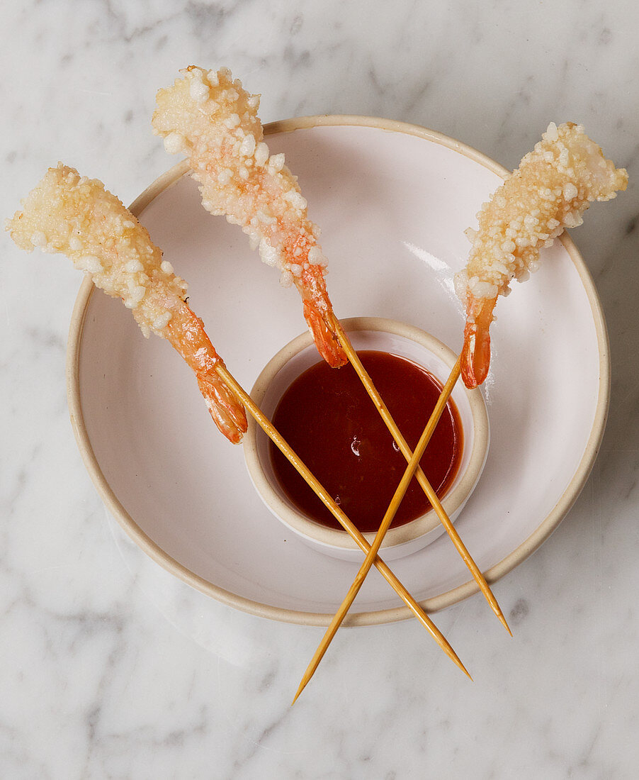 Chinese prawn skewers