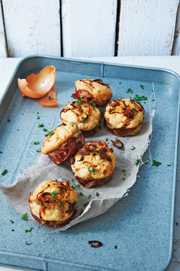 Potato and Italian coppa ham muffins