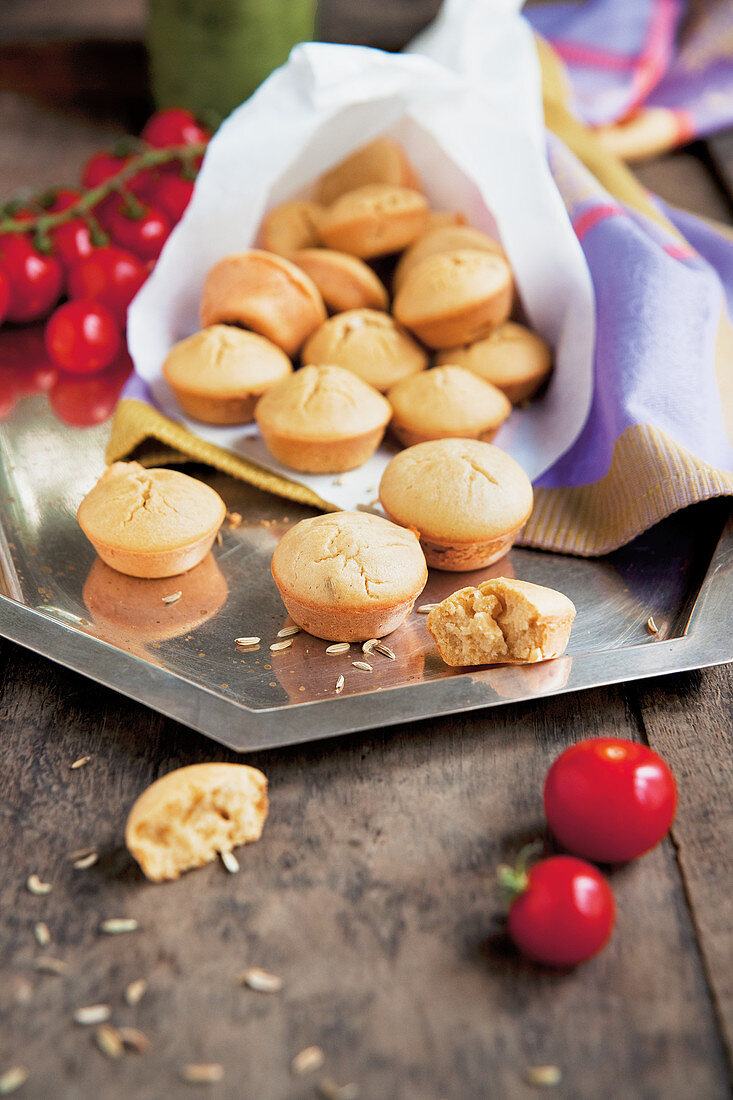 Mini savoury chickpea muffins