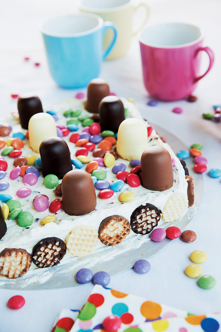 Colorful mini chocolate cakes