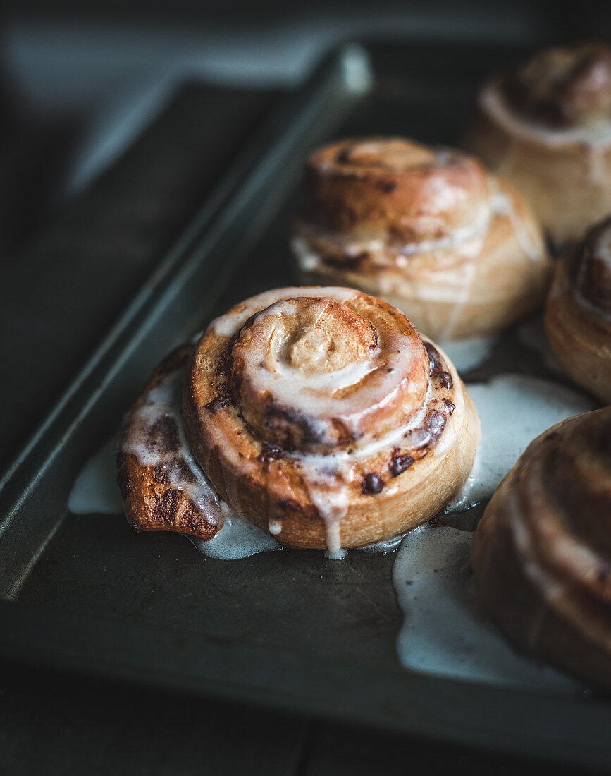 Zimtschnecken mit Zuckerglasur