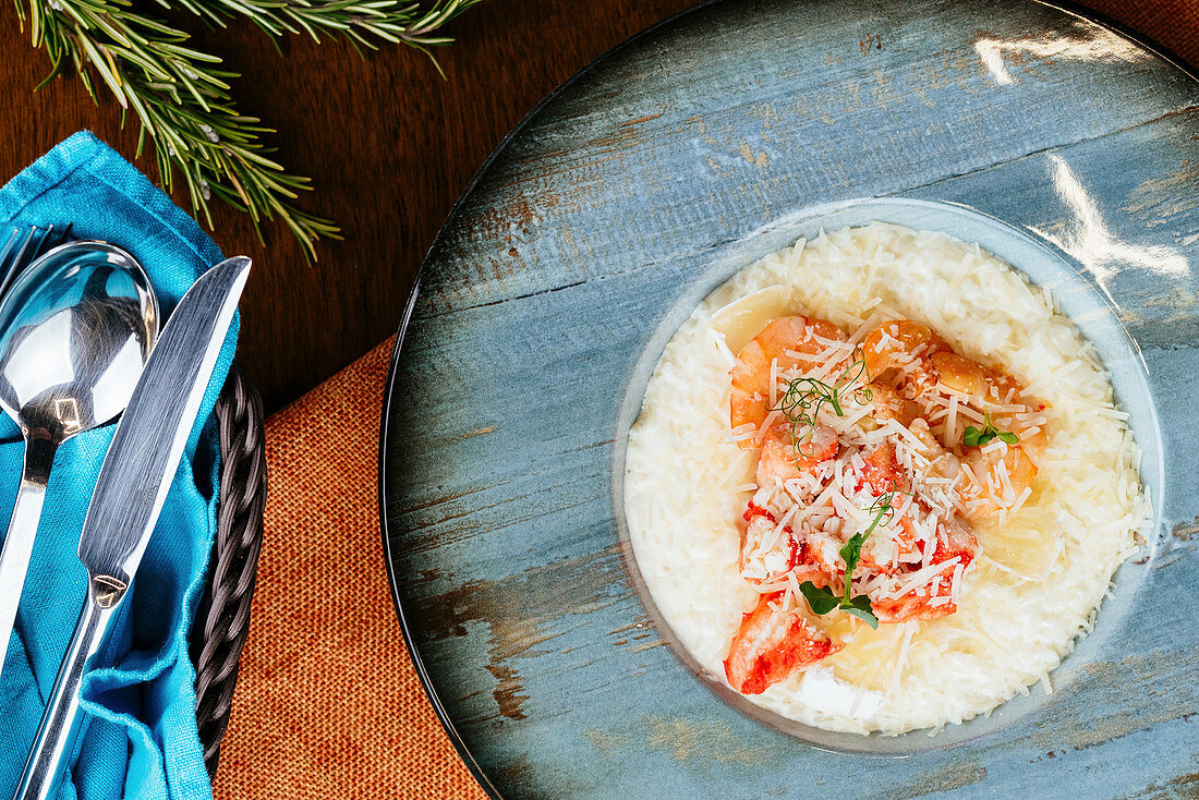 Italian risotto with shrimp and crab