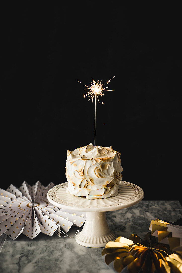 Festive meringue cake