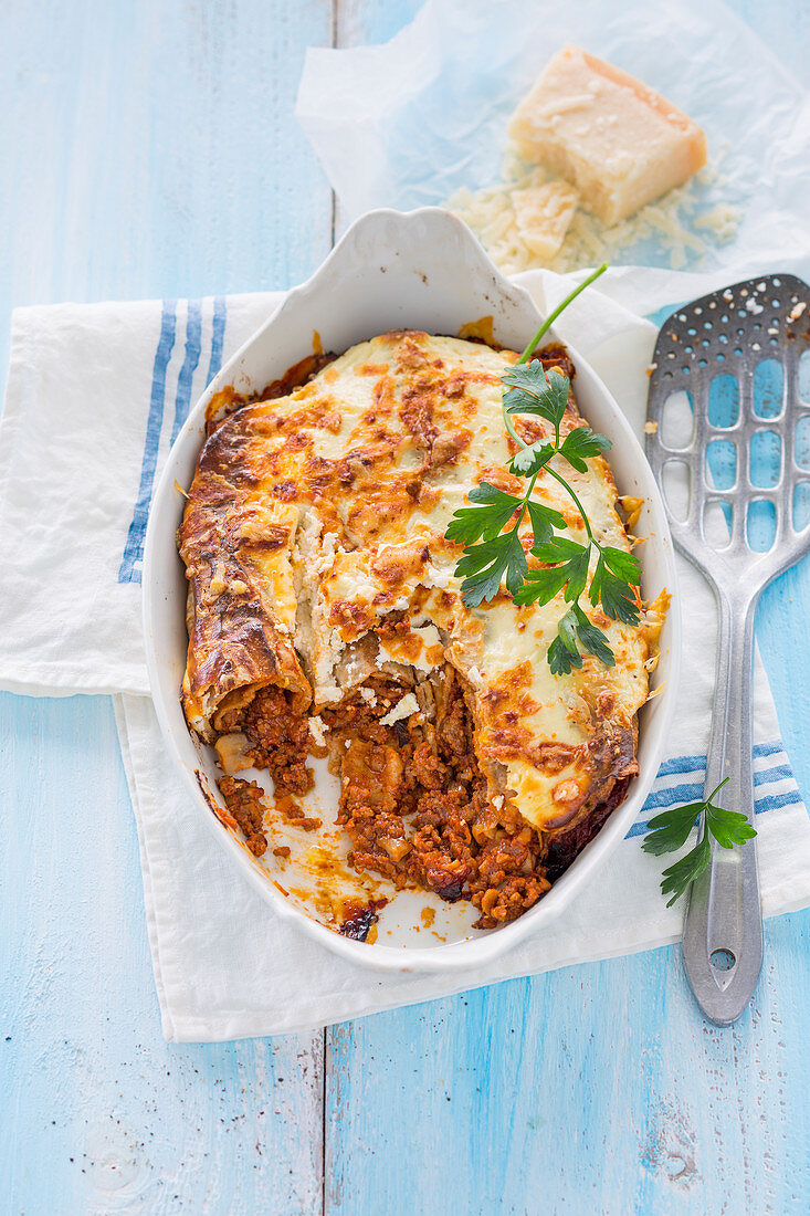 Pfannkuchen-Hackfleisch-Lasagne