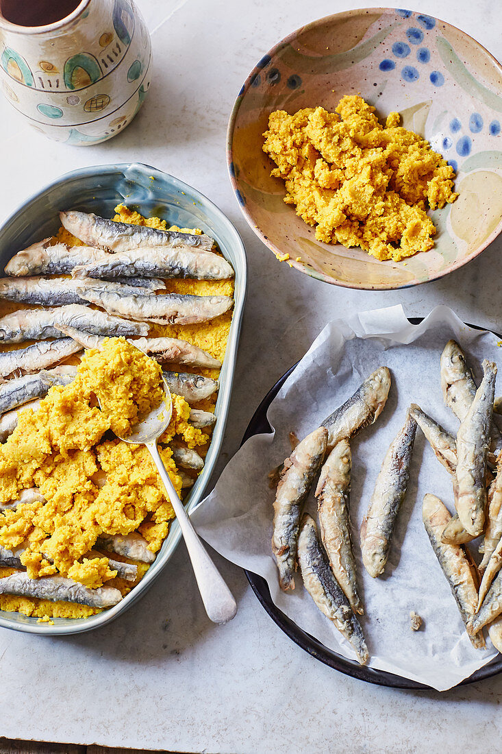 Scapece di Gallipoli - Fried fish in breadcrumbs from Puglia