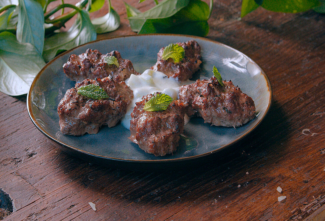 Beef meatballs with Tzatziki sauce