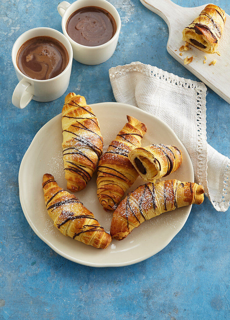 Home baked croissants, made from puff pastry