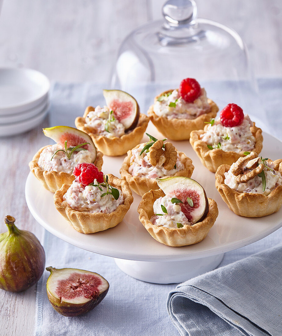 Canapes with camembert spread