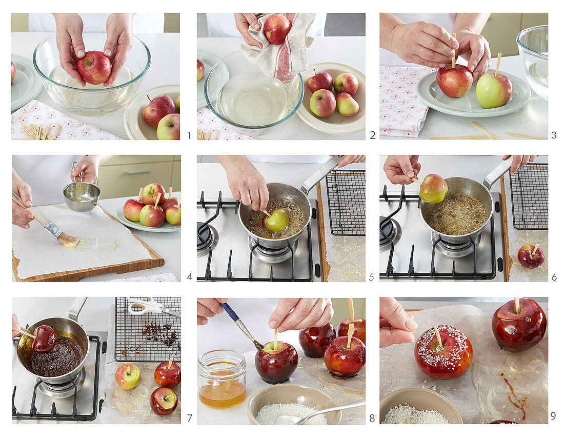 Preparing caramel Apples
