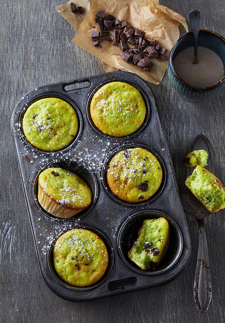 Avocado and chocolate muffins