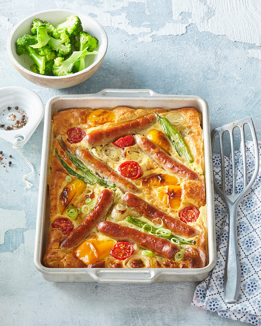 Frittata with sausages and vegetables