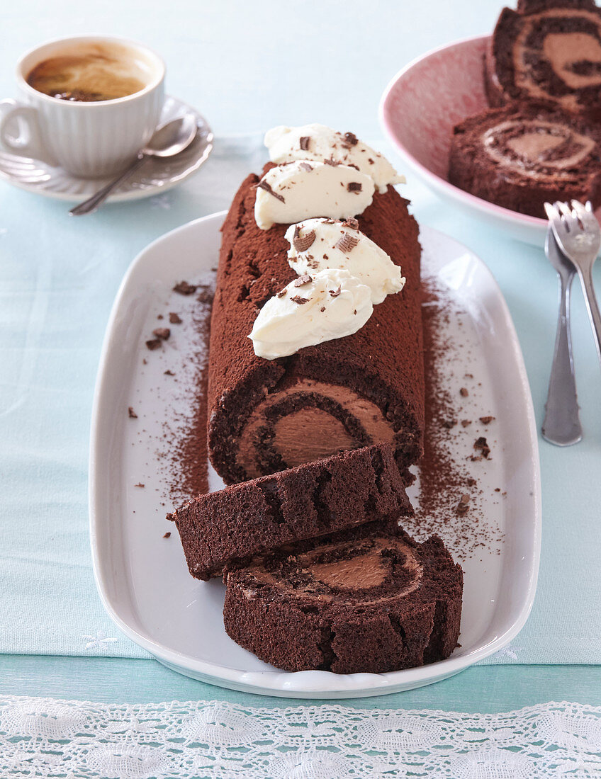 A chocolate and chilli cake roll