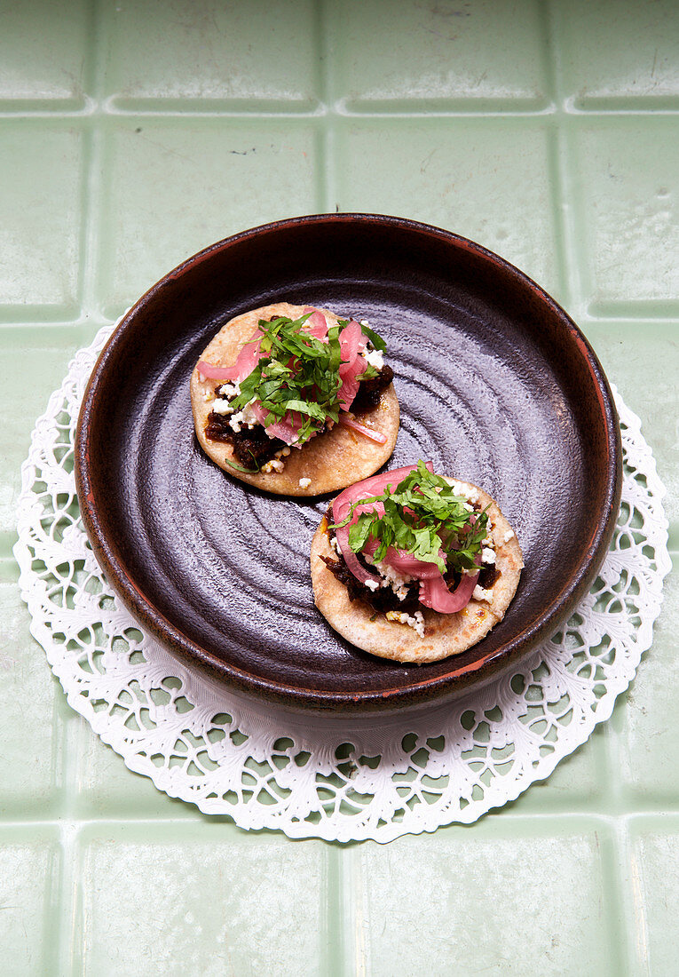 Mini tortillas with pork