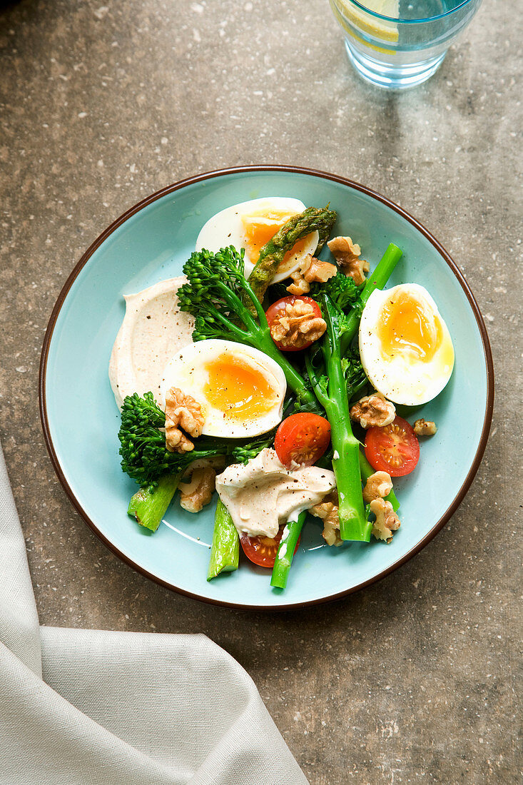 Curried egg salad with broccolini