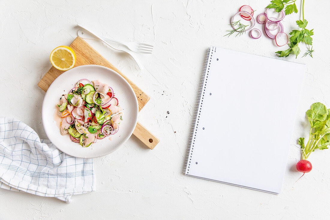 Ceviche-Salat vom Matjes mit Radieschen