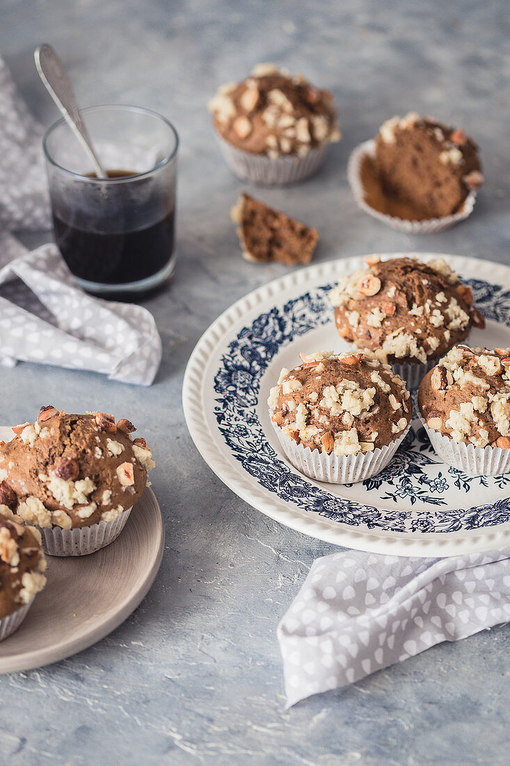 Hazelnut and coffee muffins