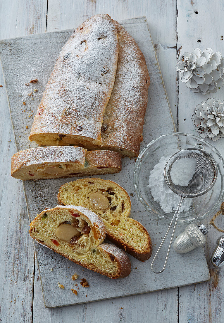 Christmas stollen (loaf) with marchpane