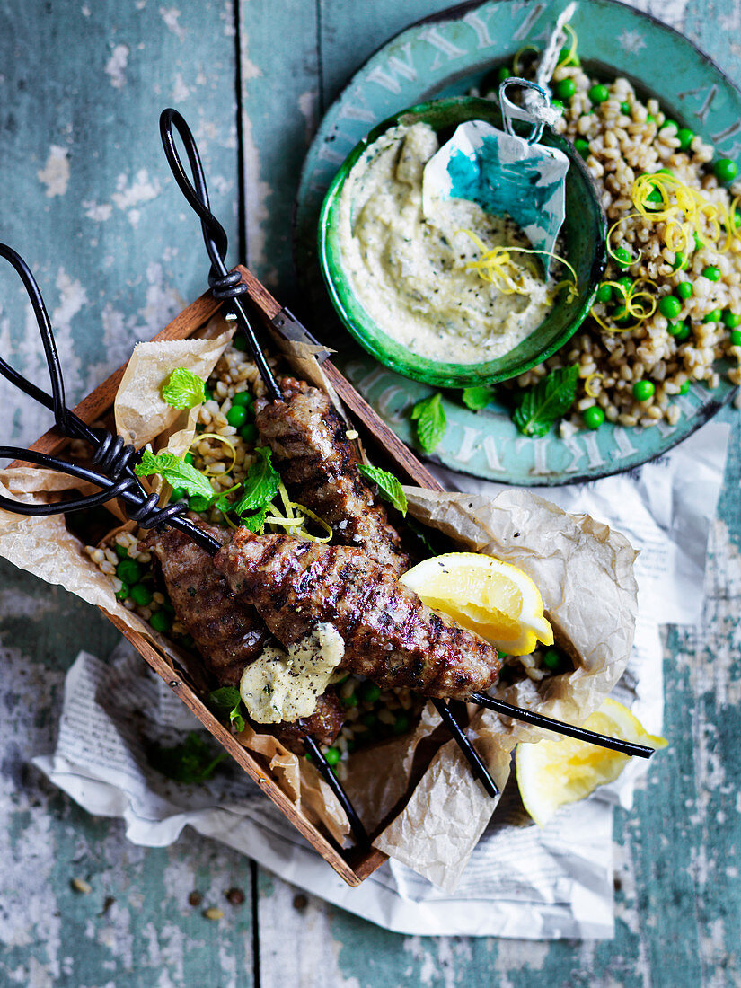 Goat Kofta with Zucchini Baba Ganoush