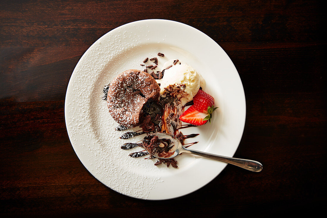 Chocolate Fondant Pudding mit Vanilleeis