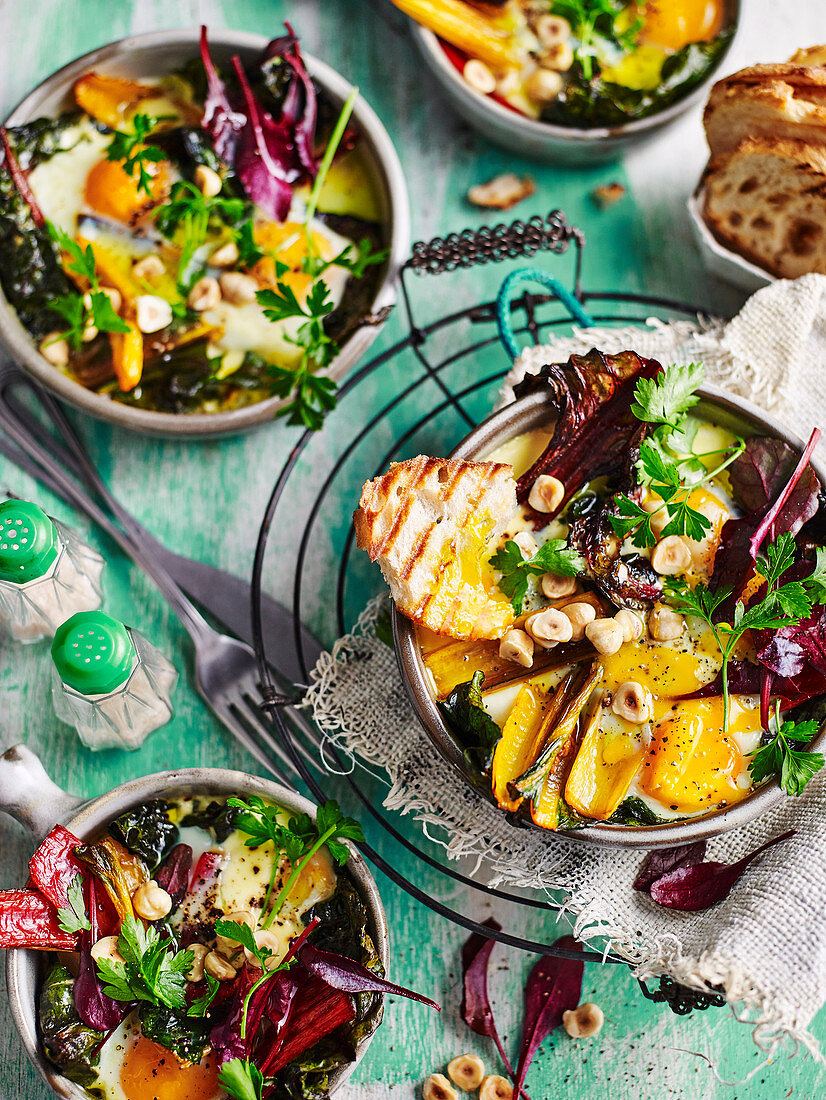 Rainbow Chard and Garlic Baked Beans