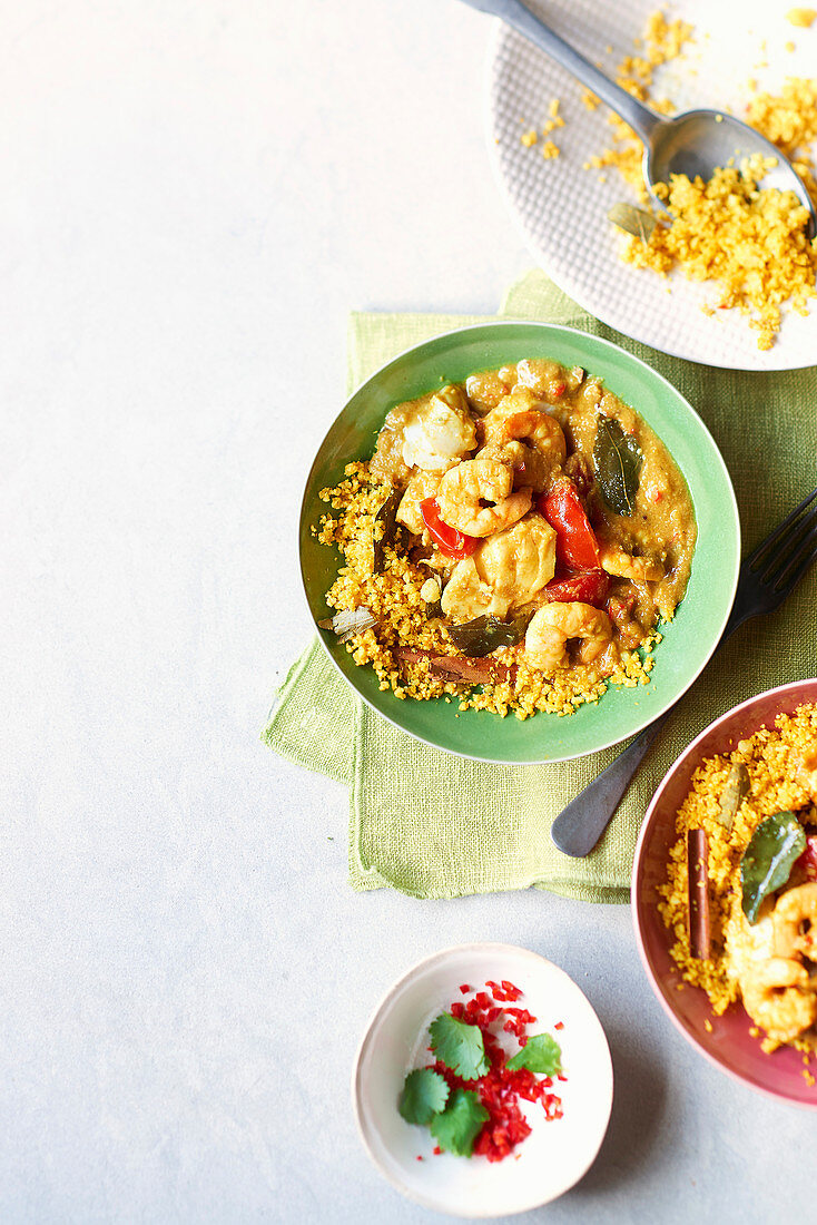 South Indian coconut and prawn curry